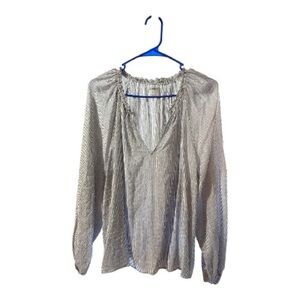 Old Navy Black and White Striped Blouse